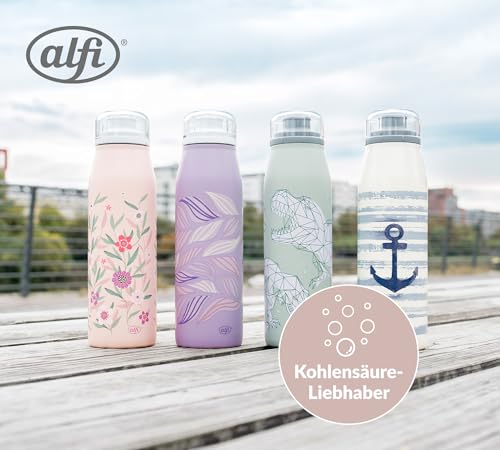 alfi Kids ISO Bottle 500 ml, Pink Pastel, Children's Insulated Drinking Bottle, Stainless Steel, Completely Leak-proof with Screw Cap, Keeps Hot for 12 Hours, Cold for 24 Hours, Drinking Bottle for Carbonated Drinks, BPA-Free