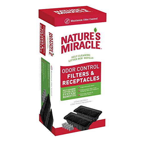 Nature's Miracle P98233 Receptacle & Filter Combo Pack Litter Box Waste Receptacles & Filters,4