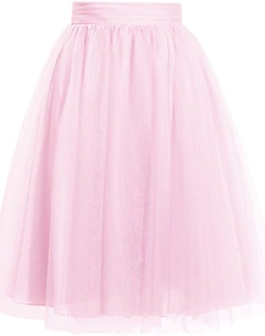 Cdress Women's Tulle Knee Length Short Tutu Skirt Middle A-Line for Prom Party XS