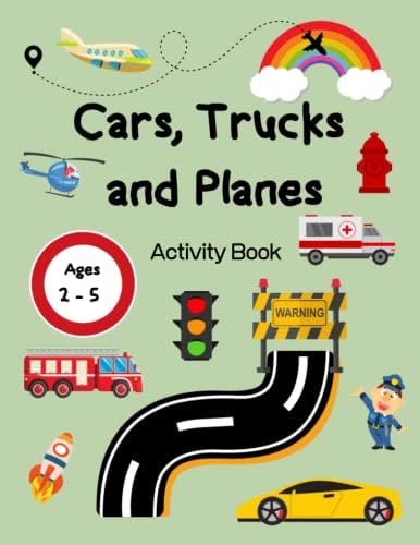 Cars and Trucks Activity Book for Preschool Kids: Colors, Numbers, Shadows Matching, Dot to Dot and more Activities For Kids Age 2-5