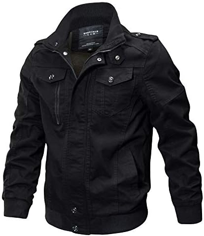 Mens Heavyweight Jackets Long Sleeve Zip Slim Fit Plus Size Casual Military Outwear Breathable Coat