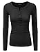 JJ Perfection Women's Long Sleeve Henley Thermal Top