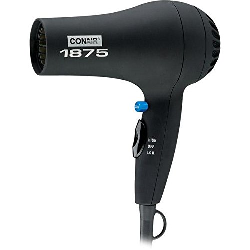 Conair 152B 1875 Watt Soft Surface Hair Dryer with Cool Shot Button, Black