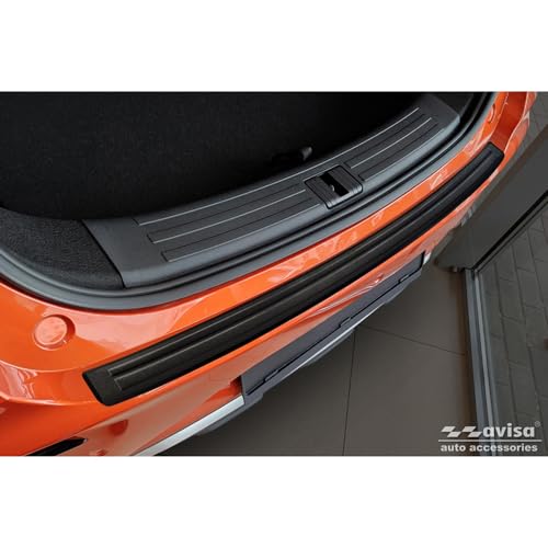 Avisa Matt-Schwarz Edelstahl Heckstoßstangenschutz kompatibel mit MG ZS FL 2019-2024 'Lines'