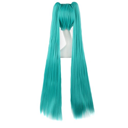 MapofBeauty 120cm Beautiful Long Straight Cosplay Wig (Light Blue) - Image 3