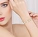 EVER FAITH 925 Sterling Silver Tin Cup 6MM Freshwater Cultured Pearl Station Bracelet - Three Layers