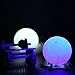 [Upgraded TapControl Version] 3D Printing Moon Lamp with Wooden Stand & Lanyard -Rechargeable LED Moon Light Table Desk Lamp, Lunar Night Light for Bedroom, Multi-Colors Lantern for Kids, Astronomers