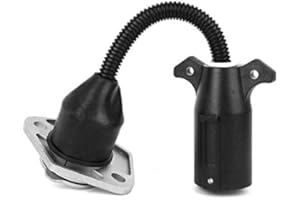 7 Flat Blade to 7 Round Pin Adapter for Most RV Trailers Semi Trailers Trailer Adapter Cord US Type Universal Trailer Adapter