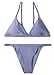 Jaci.Vela Women's Fashion Bikini Set Solid Color Two Piece Swimsuit,US2-4=Tag Size S,Light Grey