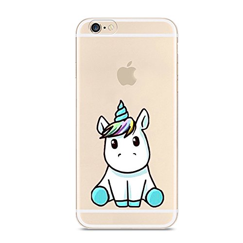 iPhone 6 Plus / 6s Plus Case,Cute Mythical Creatures Unicorn Pattern on Soft TPU Silicone Protective