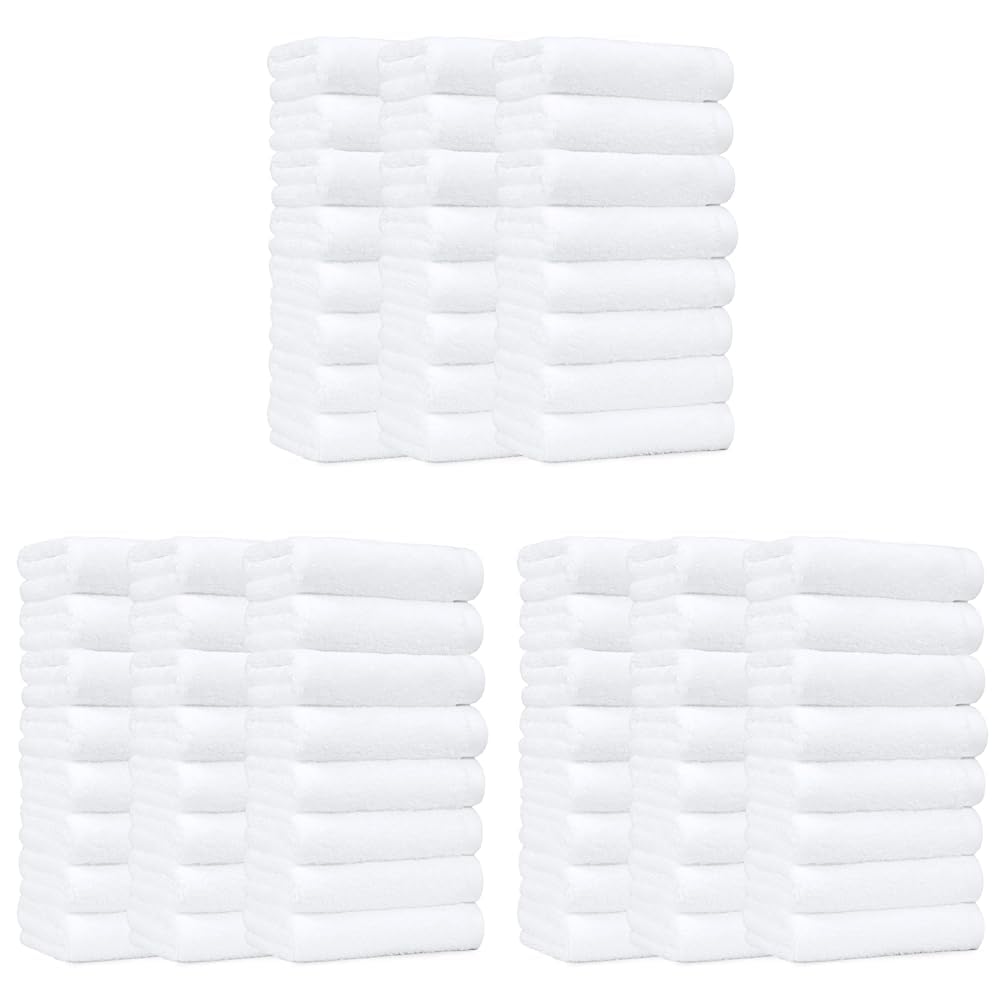 Amazon Basics Soft and Thick Cotton Hand Towels, 16 x 26 in, White, (Pack of 72) Image