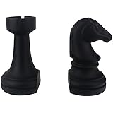 JHP Chess Piece Bookends, 6.7Inch Tall Classic Decorative Resin Book Shelf Organizers with Knight and Rook Book Stopper (Chese Piece)