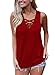 FARYSAYS Women's Summer Sleeveless V Neck Lace Up Criss Cross Cami Tank Tops