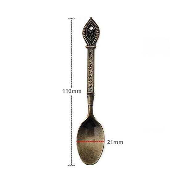 5 Pcs Stainless Steel Retro Coffee ScoopsCoffee Spoon Teaspoon, Royal Style Metal Carved Sweet Snacks Soup Scoops for…