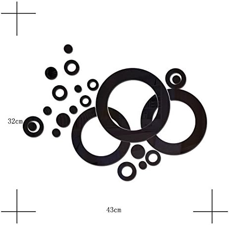 Ghaif Crystal solid acrylic clipboard mirror circle, Removable For bedroom living room kitchen TV background wall bathroom dormitory office
