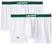 Lacoste Men's 2-Pack Colours Cotton Stretch Trunk, White, Medium