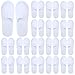 Aneco 24 Pairs Disposable Spa Slippers Velvet Closed Toe Slippers for Hotel, Home, Guest Use, Fits up to US Men Size 10 and Women Size 11, White
