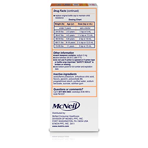 Children's Motrin Oral Suspension Dye-Free Berry, Ibuprofen, Fever Reducer, 4 Oz - Thumbnail 5