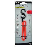 Nite Ize Gear Tie Clippable, The Original Reusable Rubber Twist Tie With A Convenient S-Biner Clip For Hanging + Organizing, 12-Inch, Bright Orange
