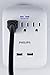 Philips 3-Outlet Extender with 2-USB Port Surge Protector, Charging Station, 900 Joules, Grounded Power Adapter, Indicator Light, 3-Prong, 2.4 AMP/12 Watt, ETL Listed, White, SPP6233WB/37