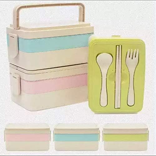 Wheat Straw Lunchbox Japanese Wheat Cutlery Lunchbox Rice Husk Dinnerware Student Portable Lunchbox