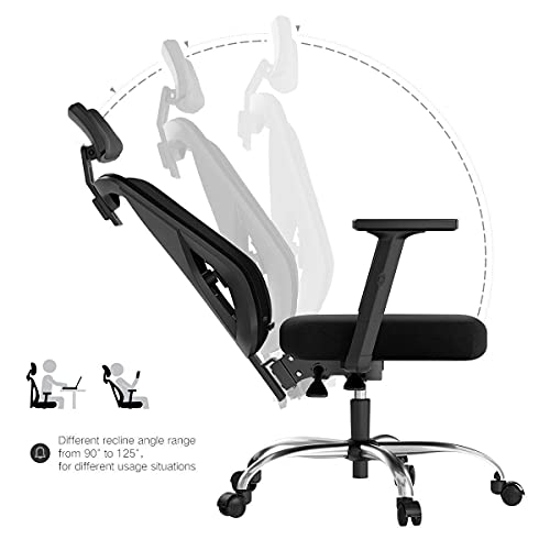 Hbada Ergonomic Office Desk Chair with Adjustable Armrest, Lumbar