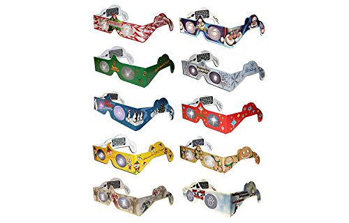 3D Christmas Glasses – 10 Pairs / 10 Turn Christmas Tree & Holiday Lights into Magical Images – Stocking Stuffers – Secret Santa – Office Parties – Fun for The Family