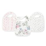 aden + anais Silky Soft Snap Bib, 100% Cotton Muslin, Soft Absorbent 3 Layers, Adjustable, 9” X 13”, 3 Pack, Meadowlark