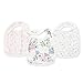 aden + anais Silky Soft Snap Bib, 100% Cotton Muslin, Soft Absorbent 3 Layers, Adjustable, 9” X 13”, 3 Pack, Meadowlark