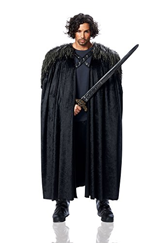 Costume Culture Men's Big Medieval Cape Adult Deluxe, Black, Standard