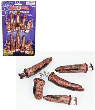 1 Pack of 10 Zombie Severed Fingers Halloween Party Decoration