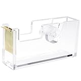 HBlife Acrylic Gold Tape Dispenser (4.7 x 1.3 x 2.4 inches), Modern Design Office Desk Accessory