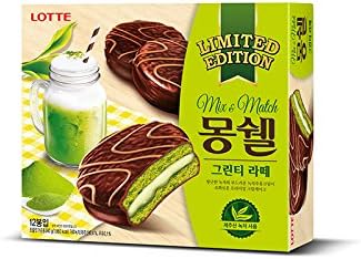 Lotte Moncell Choco &amp; Green Tea Latte 360g Pack of 12 pieces