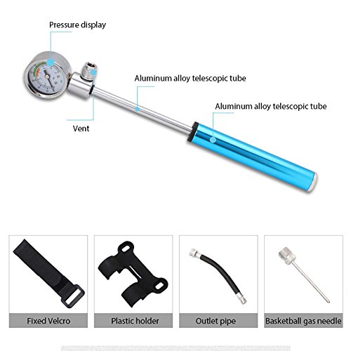 image for Aolvo Mini Bike Pump with Tire Pressure Gauge, Presta Schrader Univers