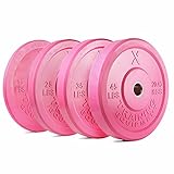 Premium Pink Bumper Plate Solid Rubber with Steel Insert - Great for Crossfit Workouts