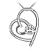J.Rosée Necklace, 925 Sterling Silver 3A Cubic Zirconia Pendant Necklace Fine Jewelry with Exquisite Package Two Loving Hearts, 18