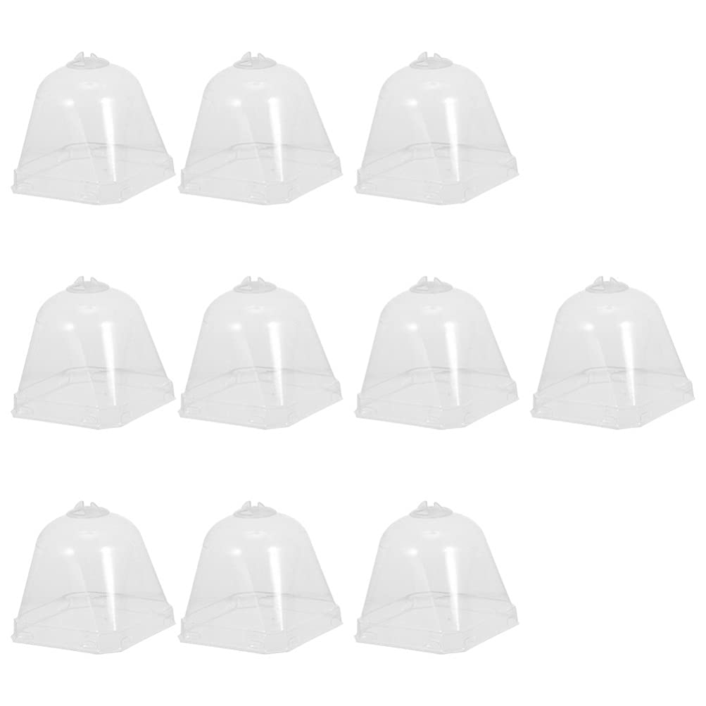 Happyyami 15pcs Garden Cloche Dome Plant Bell Protector Cover Reusable Mini Greenhouse Humidity Nursery Plant Cover Freeze Protection for Outdoors Plants 8x10cm