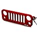 Key Chain for Your Jeep Wrangler - JK JKU JL Grille Laser-Cut 304 Stainless Steel Keychain - Will Never Rust, Bend or Break! for Jeep Wrangler Accessories Enthusiasts (Red)