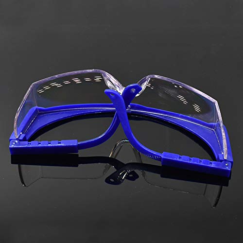 Oral Dentistry Dental Goggles Glasses Clear Safety Glasses with Anti-Fog Lens,Blue Frame