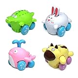 Toddler Toy Cars for Girls Boys - Kids Christmas gifts Push Go Toys Friction Powered Cars Toy Vehicles, Toddler Animal Toys Best Gift Boys Girls -Set of 4 Cute Cartoon Animal Toy Cars