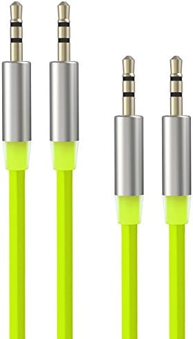 Xutu Rubber Aux Cord 2 Pack 3.3ft 3.5mm Male to Male Audio Cable for Car /Home Stereo Mp3 Player, iPhone, iPod, iPad Green