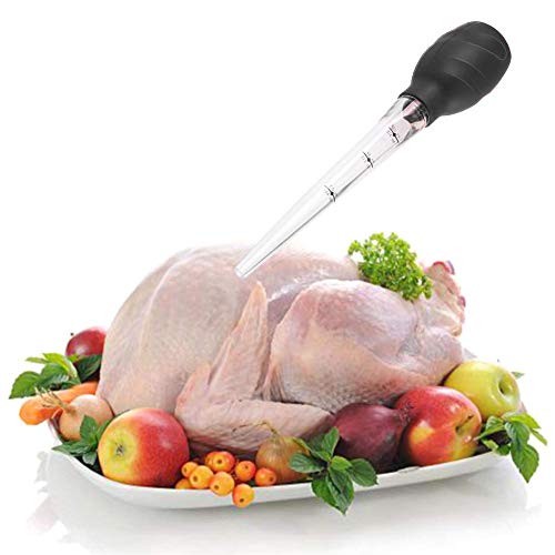 Bulb Basters for Cooking, iKusor Turkey Baster Syringe, Food Grade, 30 milliliter(1 ounce), Black