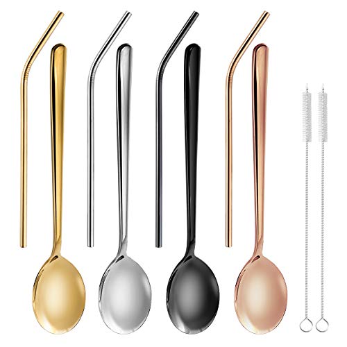 iFCOW Edelstahl-Besteck-Set, 10-teilig, tragbar, wiederverwendbar, Besteck-Set für Camping, Picknick, inklusive… – Bild 3