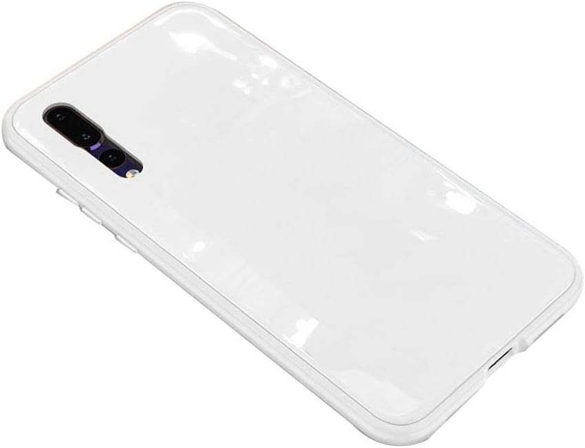 Matop Compatible with Huawei P20 Pro Magnetic Adsorption Case,+ Screen Protector Full Body Slim Lightweight Anti-Scratch Cover [Support Wireless Charging] for Huawei P20 pro (White)