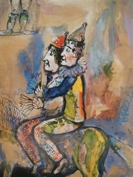 Marc Chagall Zwei Clowns zu Pferde Poster Bild Kunstdruck 90x70cm