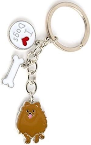 1 Pc Mini Pocket Pet Dog Keychain Keyring Keyfob Pomeranian Pendant Key Chain Ring Fob Tag Holder Finder Necklace Primo Popular Cute Wristlet Utility Keychains Tool Teen Women Girls Gift, Type-02