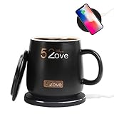 Coffee Cup Warmer & Wireless Charger with Auto-Shut Off for Office Desk Use, 2 IN 1 Heating Mug Cup Warmer Set for Home/Office to Warm Coffee, Tea, Milk, Water Mug - Best Gift Idea Coffee Plate Cup Set