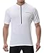 Spotti Men's Cycling Bike Jersey Short Sleeve with 3 Rear Pockets- Moisture Wicking, Breathable, Quick Dry Biking Shirt White