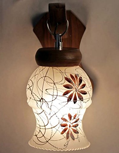 Somil Stylish Wood Wall Lamp Light With Hand Decorative Colourful Glass Shade Compatible With 5 To 60 Watt Led Other Bulb Round Buy Online In Angola At Angola Desertcart Com Productid 75834620
