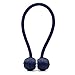 DEZENE Magnetic Curtain Tiebacks,The Most Convenient Drape Tie Backs,Decorative Rope Holdback Holder for Big,Wide or Thick Window Drapries,4 Pack(16 Inch Long),Navy Blue